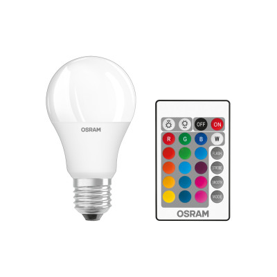 Osram Лампа LED E27 RGB 9Вт 2700К 806Лм пульт ДУ A60