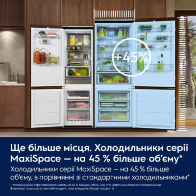 Холодильник Electrolux вбудований з нижн. мороз., 188x70х55, холод.відд.-284л, мороз.відд.-87л, 2дв., Е, Combi, інв., диспл внутр., зона св-ті, білий