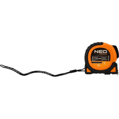 Neo Tools Рулетка Super Black, 3мx16мм, з фіксатором змотування, магніт