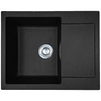 Мийка кухонна Adamant Minimal, штучний камінь, прямокут., з крилом, 615х495х200мм, чаша - 1, врізна, чорний
