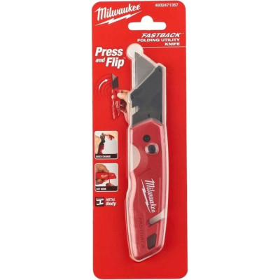 Ніж будівельний трапецевидний складаний Milwaukee Fastback, лезо 18мм, корпус комбінований