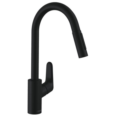 Змішувач для кухні Hansgrohe Focus M41, довж.виливу - 235мм, витяжний, 1важіль, KM240, чорний матовий