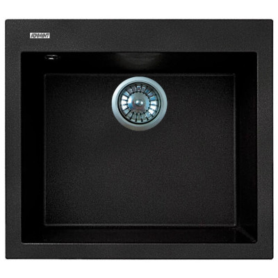 Мийка кухонна Adamant Univer, штучний камінь, квадрат, без крила, 560х500х200мм, чаша - 1, врізна, чорний