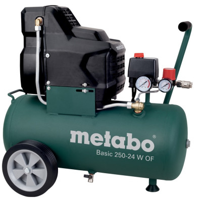 Компресор повітряний Metabo Basic 250-24 W OF безолійний, 1500Вт, 24л, 120л/хв, 8бар