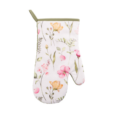 Рукавичка ARDESTO Spring flowers 18х30см, 100% поліестер (верх), 100% бавовна (низ), білий
