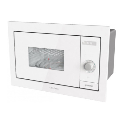 Мікрохвильова піч Gorenje вбудовувана Simplicity, 23л, міх. управл., 900Вт, гриль, дисплей, білий