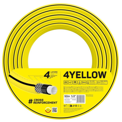 Шланг садовый Cellfast 4YELLOW 1/2" 50м, 4 слоя, до 20 Бар, -10...+50°C (10-502) Шланг садовый Cellfast 4YELLOW 1/2" 50м, 4 слоя, до 20 Бар, -10...+50°C (10-502)