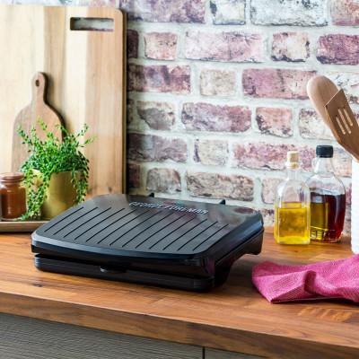 Гриль George Foreman прижимний Fit Grill Medium 1630Вт, темп. режимів-1, пластик, чорний
