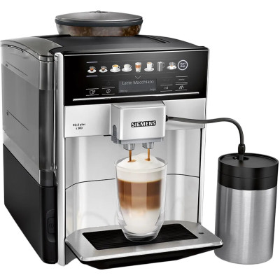 Кавомашина Siemens 1.7л, зерно + мелена, автомат.капучинатор, LED - дисплей, авторецептів - 8, чорно - срібний