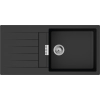 Мийка кухонна Hansgrohe S52, граніт, прямокутник, з крилом, 980х480х190мм, чаша - 1, накладна, S520-F480, чорний графіт Мийка кухонна Hansgrohe S52, граніт, прямокутник, з крилом, 980х480х190мм, чаша - 1, накладна, S520-F480, чорний графіт