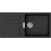 Мийка кухонна Hansgrohe S52, граніт, прямокутник, з крилом, 980х480х190мм, чаша - 1, накладна, S520-F480, чорний графіт