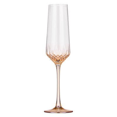 Набір келихів для шампанського ARDESTO Black Mars Favola 220мл, 2шт, скло, прозоро-золотистий Набір келихів для шампанського ARDESTO Black Mars Favola 220мл, 2шт, скло, прозоро-золотистий