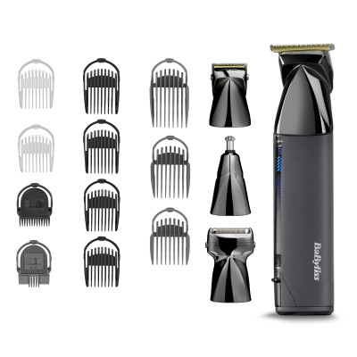 Набір для стрижки Babyliss Super-X Metal Black Edition, для голови, вусів, бороди,носа і тіла, акум., насадок-15, сумка для зберігання, підставка, сталь, чорний Набір для стрижки Babyliss Super-X Metal Black Edition, для голови, вусів, бороди,носа і тіла, акум., насадок-15, сумка для зберігання, підставка, сталь, чорний