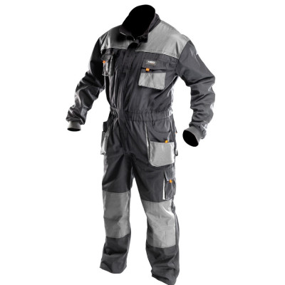 Комбінезон робочий Neo Tools HD, посилення тканиною Oxford, відсік для наколінників, потрійний шов, XL(56), сірий