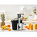 Соковитискач Tefal Nutri XXL відцентрований 1000Вт, чаша-0.8л, жмих-2.2л, жолоб на ціле яблуко, пластик/метал, чорний-нержавіюча сталь