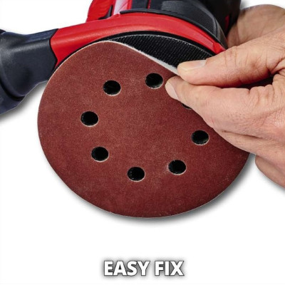 Шліфмашина ексцентрикова акумуляторна Einhell TE-RS 18 Li Kit 18В акб 1х2.5А·год 125мм 14000-22000об/хв 1.2кг Шліфмашина ексцентрикова акумуляторна Einhell TE-RS 18 Li Kit 18В акб 1х2.5А·год 125мм 14000-22000об/хв 1.2кг