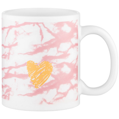 Чашка ARDESTO Hello, 330мл, кераміка, біло-рожевий Чашка ARDESTO Hello, 330мл, кераміка, біло-рожевий