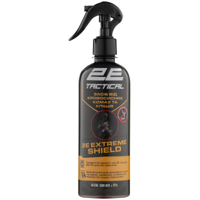 2E Tactical Засіб від кровосисних комах та кліщів Extreme Shield для обробки одягу та спорядження, 500 мл 2E Tactical Засіб від кровосисних комах та кліщів Extreme Shield для обробки одягу та спорядження, 500 мл