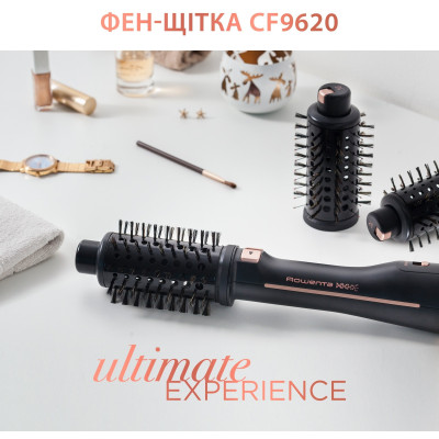 Фен-щітка Rowenta Ultimate Experience, 750Вт, 1 режими, іоніз-я, оберт.насадок, кераміка, чорний Фен-щітка Rowenta Ultimate Experience, 750Вт, 1 режими, іоніз-я, оберт.насадок, кераміка, чорний