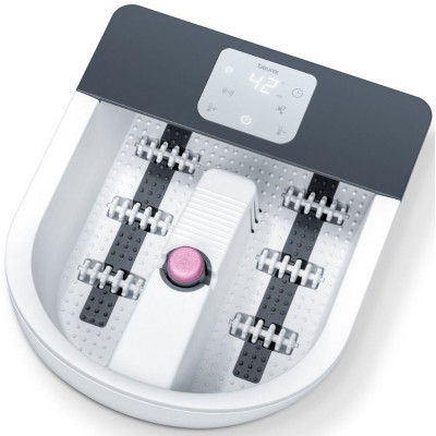 Масажна ванночка Beurer для ніг, від мережі, 3 насадки, підтрим. температури води, сенс. керув., біло-сірий Масажна ванночка Beurer для ніг, від мережі, 3 насадки, підтрим. температури води, сенс. керув., біло-сірий