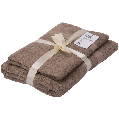 Набір рушників махрових ARDESTO Splendid 50х90см, 70х140см, 2шт, 100% бавовна, бежевий