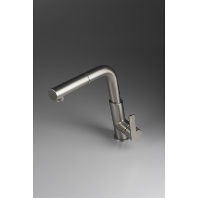 Змішувач для кухні Deante Silia, довж.виливу - 233мм, поворотний, витяжний, 1важіль, титан