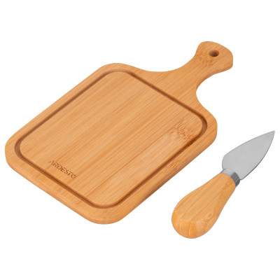 Набір для подачі сиру ARDESTO Midori, 2 предмети, 19х11х0.8см, бамбук, нержавіюча сталь