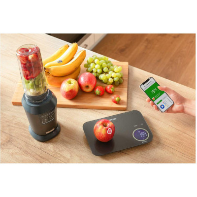 Ваги Sencor кухонні, 8кг, підключення до смартфону, AAAx2, пластик, чорний Ваги Sencor кухонні, 8кг, підключення до смартфону, AAAx2, пластик, чорний