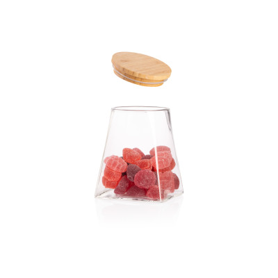 ARDESTO Банка для зберігання Fresh, конус, 510 мл, скло, бамбук