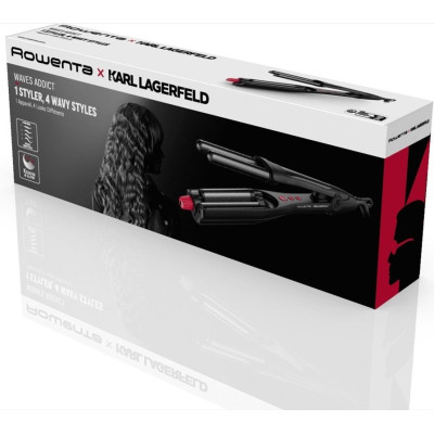Плойка Rowenta Karl Lagerfeld Waves Addict Hair Waver, для волн , >230Вт, темп.режимів-6, 120-210С, обертання, кераміка, чорний Плойка Rowenta Karl Lagerfeld Waves Addict Hair Waver, для волн , >230Вт, темп.режимів-6, 120-210С, обертання, кераміка, чорний