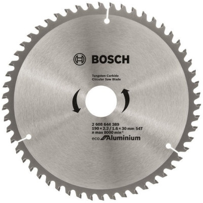 Диск пиляльний Bosch Professional Eco for Aluminium 190x2.42/1.6x30мм 54TCG Диск пиляльний Bosch Professional Eco for Aluminium 190x2.42/1.6x30мм 54TCG