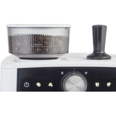 Кавоварка Gorenje ріжкова 2.5л, кавомолка 0,25л, капучинатор, кнопочне керування, білий