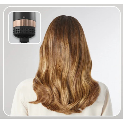 Фен-щітка Rowenta Reverso Dry&Brush 2в1, 1200Вт, 3 режими, іоніз-я, хол. обдув, насадок-2, кераміка, чорний-золотистий Фен-щітка Rowenta Reverso Dry&Brush 2в1, 1200Вт, 3 режими, іоніз-я, хол. обдув, насадок-2, кераміка, чорний-золотистий