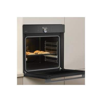 Духова шафа Gorenje електрична, 77л, A+, TouchFree, дисплей, мультисист, Wi-Fi керування, піроліз, готув. на різн рівнях, чорний