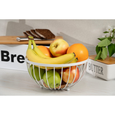 Кошик ARDESTO Midori 25х25х13см, метал, дерево, білий