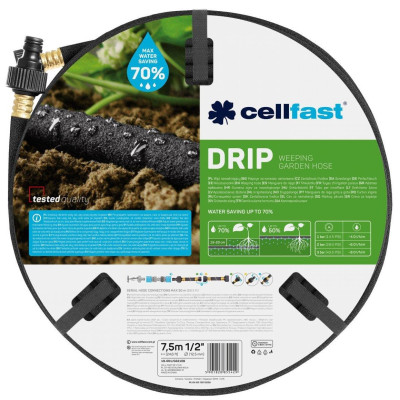 Шланг садовый Cellfast DRIP для капельного полива, 1/2", 7.5м (19-001)