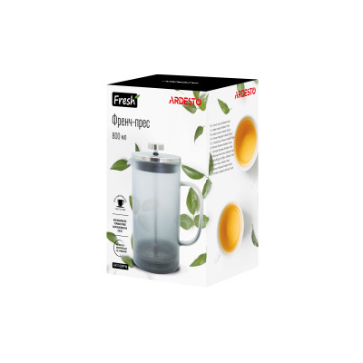 ARDESTO Френч-прес Fresh, 800 мл, сірий, матовий, пластик, скло ARDESTO Френч-прес Fresh, 800 мл, сірий, матовий, пластик, скло