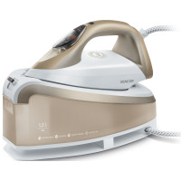 Праска-парогенератор Sencor, 2400Вт, 1500мл, паровий удар -395гр, постійна пара - 130гр, Anti-calc, керам. підошва, біло-золотий Праска-парогенератор Sencor, 2400Вт, 1500мл, паровий удар -395гр, постійна пара - 130гр, Anti-calc, керам. підошва, біло-золотий