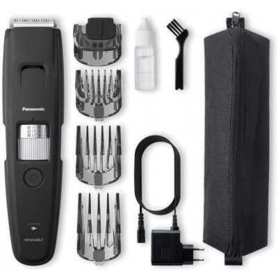 Тример Panasonic, для бороди і вусів, мережа+акум., насадок-4, сталь, чорний