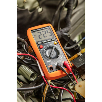 Neo Tools Мультиметр цифровий, 0-300В, широкий РК-дисплей з підсвіткою, чохол