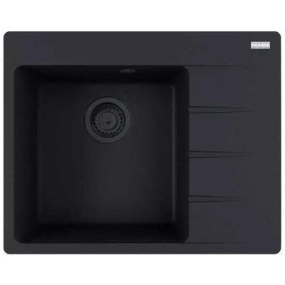 Мийка кухонна Franke Centro, фраграніт, прямокутник, з крилом, 620х500х200мм, чаша - 1, врізна, CNG 611-62 TL, чорний матовий