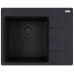 Мийка кухонна Franke Centro, фраграніт, прямокутник, з крилом, 620х500х200мм, чаша - 1, врізна, CNG 611-62 TL, чорний матовий