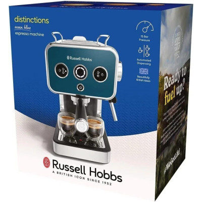 Кавоварка Russell Hobbs ріжкова Distinctions Ocean 1.1л, мелена + чалди, синьо-сріблястий (26451-56)