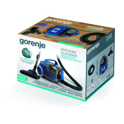 Пилосос Gorenje контейнерний, 800Вт, конт пил -2.2л, HEPA, телескоп трубка, синій