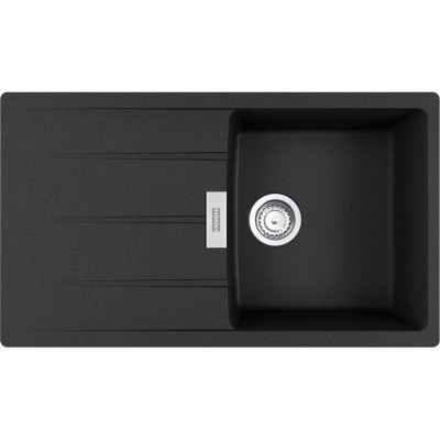 Мийка кухонна Franke Centro, фраграніт, прямокутник, з крилом, 860х500х200мм, чаша - 1, накладна, CNG 611-86, онікс