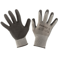 Рукавички робочі Neo Tools, латексне покриття, поліестер, р.8, сірий Рукавички робочі Neo Tools, латексне покриття, поліестер, р.8, сірий