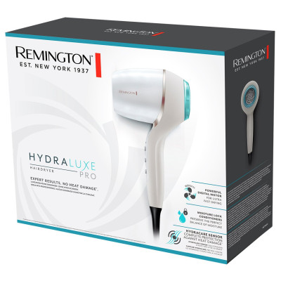 Фен Remington HYDRAluxe PRO, 2200Вт, 3 режими, дифузор, іоніз-я, хол. обдув, білий