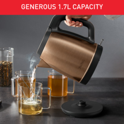 Електрочайник Tefal Coppertinto 1.7л, Strix, нержавіюча сталь, бронзовий Електрочайник Tefal Coppertinto 1.7л, Strix, нержавіюча сталь, бронзовий