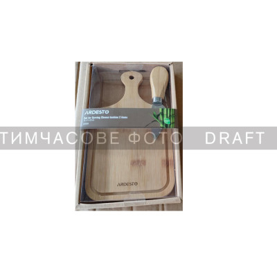 Набір для подачі сиру ARDESTO Midori, 2 предмети, 19х11х0.8см, бамбук, нержавіюча сталь Набір для подачі сиру ARDESTO Midori, 2 предмети, 19х11х0.8см, бамбук, нержавіюча сталь
