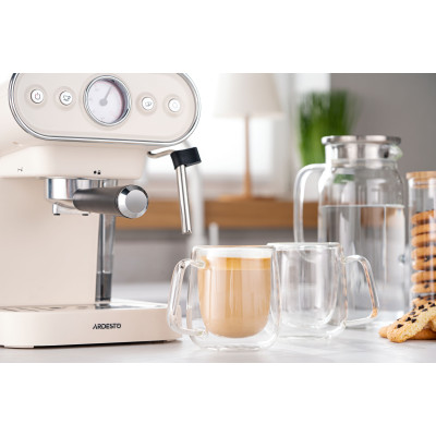 Набір чашок з ручками і подвійними стінками ARDESTO, 250мл, 2шт, боросилікатне скло, прозорий